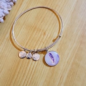Alex & Ani feather bracelet in silver